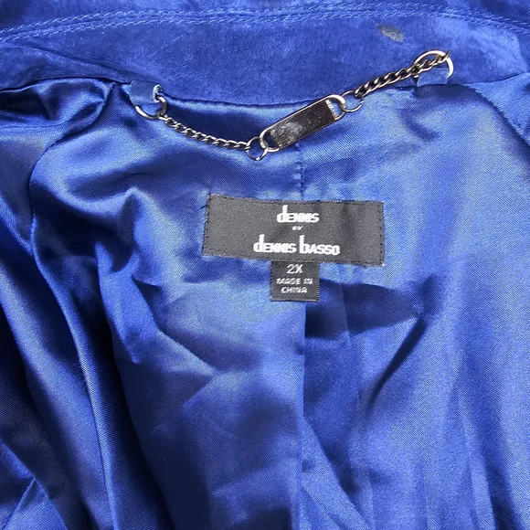 Dennis Basso Navy Blue Teddy Jacket - Picture 9 of 12